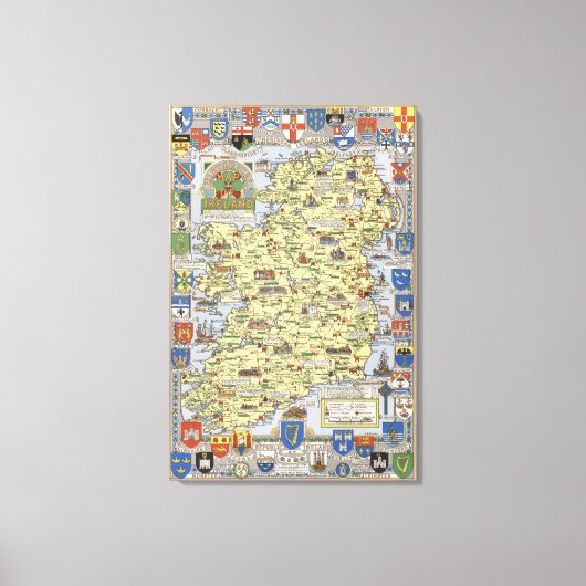 Toile Carte de l'Irlande historique (Recto)