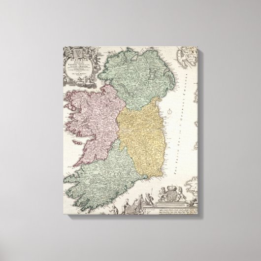 Toile Carte de l'Irlande montrant les provinces d'Ulster (Recto)