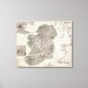 Toile Carte de l'Irlande par Stieler