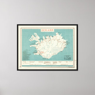 Toile Carte de l'Islande (vers 1959)