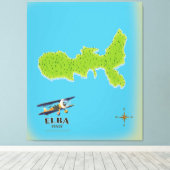 Toile Carte de l'Italie Elba poster voyage (Insitu (Plancher de Bois))