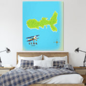 Toile Carte de l'Italie Elba poster voyage (Insitu(Chambre))