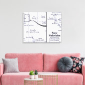 Toile Carte de l'océan Pacifique Sud (Insitu(Salon))