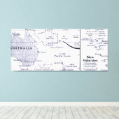 Toile Carte de l'océan Pacifique Sud (Insitu (Plancher de Bois))