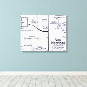 Toile Carte de l'océan Pacifique Sud (Insitu (Plancher de Bois))