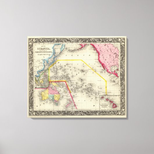 Toile Carte De L'Océanica (Recto)
