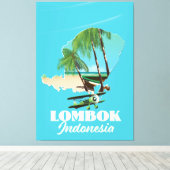 Toile Carte de Lombok Indonésie (Insitu (Plancher de Bois))