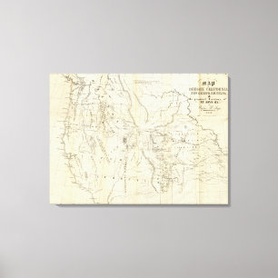 Toile Carte de l'Orégon, la Californie, Nouveau Mexique