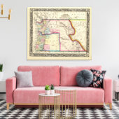 Toile Carte De L'Oregon, Washington (Insitu(Salon))
