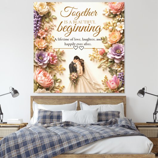 Toile Carte de luxe éditable pour invitation de mariage (Insitu(Chambre))