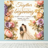 Toile Carte de luxe éditable pour invitation de mariage (Insitu (Plancher de Bois))