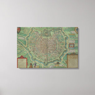 Toile Carte de Milan, de "Civitates Orbis Terrarum" par