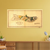 Toile Carte de Molokai, Hawaiian Island (1897) (Insitu(Salon))