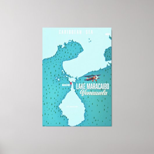 Toile Carte de navigation du lac Maracaibo, Venezuela. (Recto)