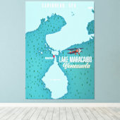 Toile Carte de navigation du lac Maracaibo, Venezuela. (Insitu (Plancher de Bois))
