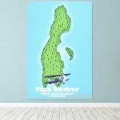Toile Carte de Papa Westray Écosse. (Insitu (Plancher de Bois))