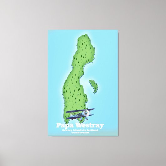 Toile Carte de Papa Westray Écosse. (Recto)