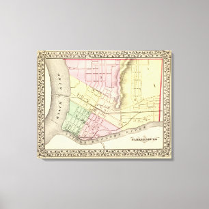 Toile Carte de Parkersburg, Virginie-Occidentale