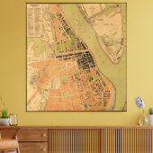 Toile Carte de Phnom Penh, Cambodge (vers 1920) (Insitu(Salon))