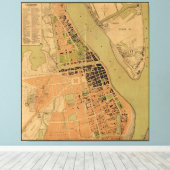 Toile Carte de Phnom Penh, Cambodge (vers 1920) (Insitu (Plancher de Bois))
