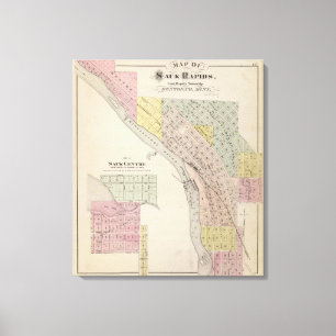 Toile Carte de rapide de Sauk, carte de centre de Sauk,
