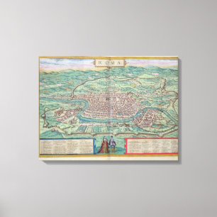 Toile Carte de Rome, de Civitates Orbis Terrarum par Ge