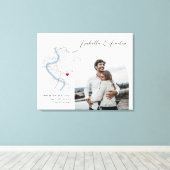 Toile Carte de Rome Mariage Fiançailles cadeau photo (Insitu (Plancher de Bois))