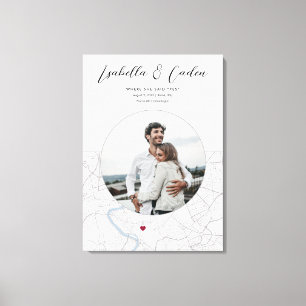 Toile Carte de Rome Mariage Fiançailles photo cadeau Ver