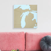 Toile Carte de secours du Michigan (Insitu(Salon))