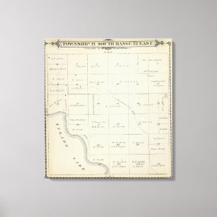 Toile Carte de section de T21S R22E Tulare County