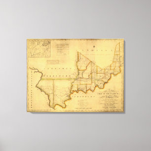 Toile Carte de Shelton et de Kensett de l'état de