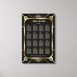 Toile Carte de siège de luxe Black and Gold Great Gatsby