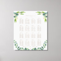 Carte de siège Mariage Exotique Eucalyptus Feuille