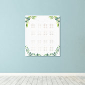 Toile Carte de siège Mariage Exotique Eucalyptus Feuille (Insitu (Plancher de Bois))