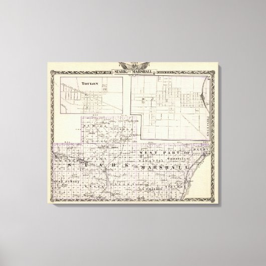 Toile Carte de Stark et de la partie ouest des comtés Ma (Recto)