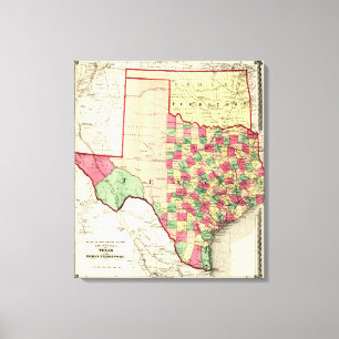 Toile Carte de TerritoryPanoramic du Texas et d'Indien