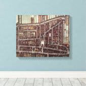 Toile Carte de ville de Delft de 1649 (Insitu (Plancher de Bois))