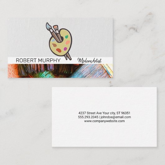 Toile | Carte de visite de pinceaux (Devant / Derrière)