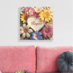 Toile Carte de voeux 3D de luxe avec design floral