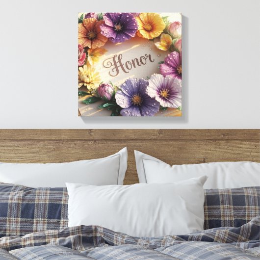 Toile Carte de vœux 3D luxueuse avec motif floral (Insitu(Chambre))