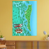 Toile Carte de voyage Amelia Island Florida. (Insitu(Salon))