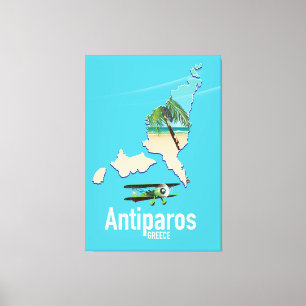 Toile Carte de voyage Antiparos Grèce