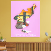 Toile Carte de voyage de la Corée du Nord (Insitu(Salon))