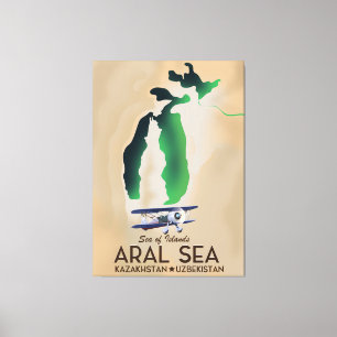 Toile Carte de voyage de la mer d'Aral affiche