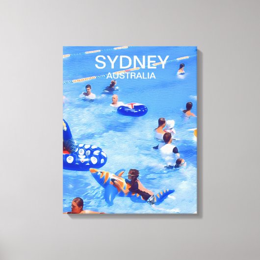Toile Carte de voyage de la piscine d'été de Sydney (Recto)