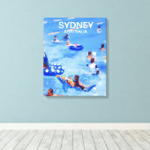 Toile Carte de voyage de la piscine d'été de Sydney (Insitu (Plancher de Bois))