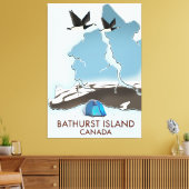 Toile Carte de voyage de l'île Bathurst Canada (Insitu(Salon))