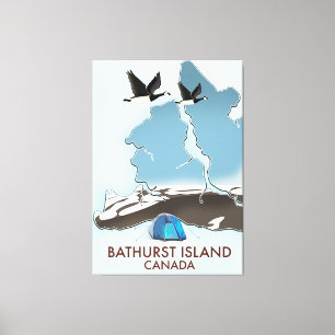 Toile Carte de voyage de l'île Bathurst Canada