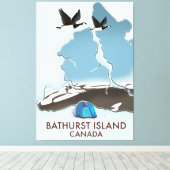 Toile Carte de voyage de l'île Bathurst Canada (Insitu (Plancher de Bois))