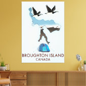 Toile carte de voyage de l'île Broughton Canada (Insitu(Salon))